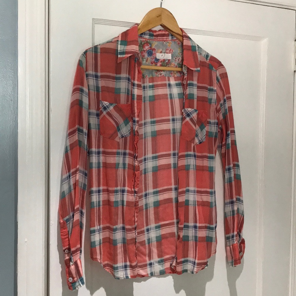 Plaid Anthropologie Top